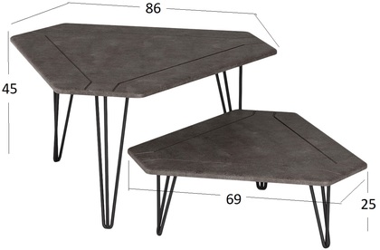 Комплект столов журнальных ТЕТ А ТЕТ (Серый бетон)